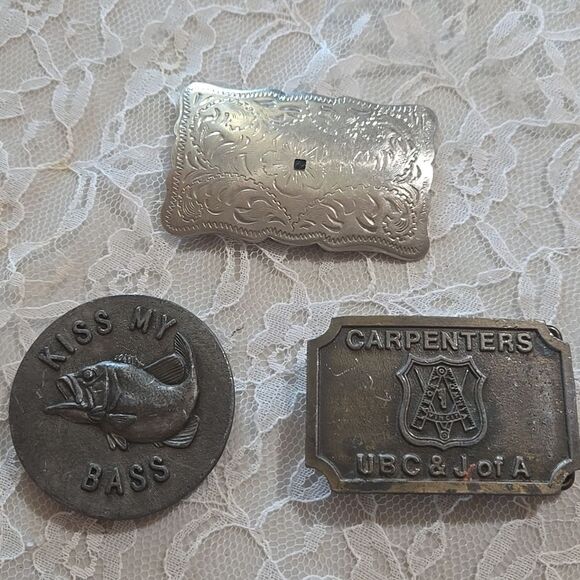 Vintage belt buckles lot of 3 - Picture 1 of 15